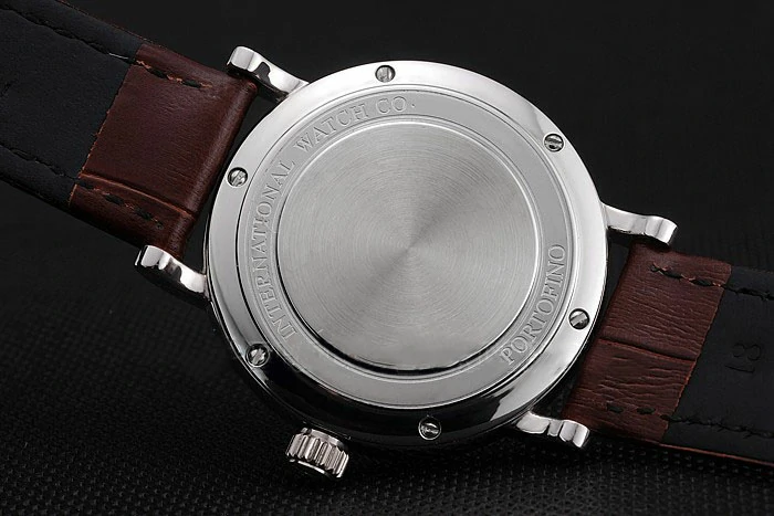 IWC Portofino Black Dial Stainless Steel Case Brown Leather Strap new122028