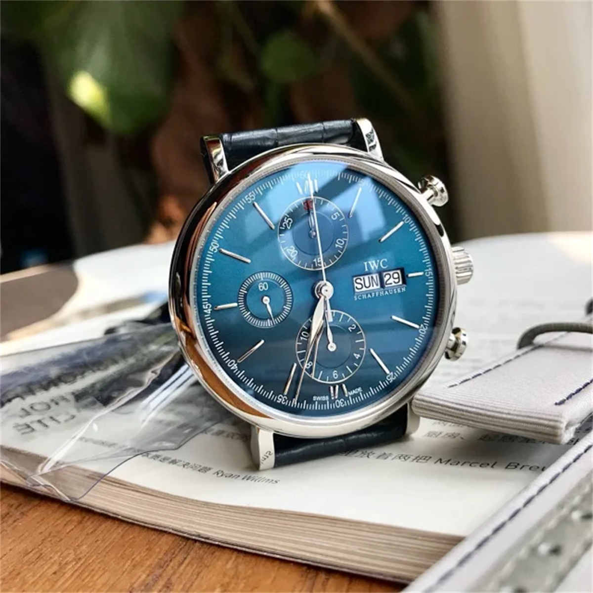 IWC Portofino Chronograph 7750 Replica – Blue Dial Luxury Dress Watch