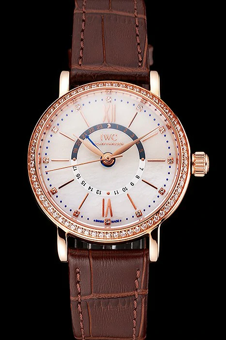IWC Portofino Day And Night Silver Dial Rose Gold Case Brown Leather Strap new122445