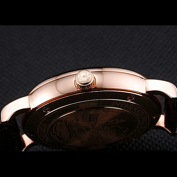 IWC Portofino Gold Case Black Dial Brown Leather Bracelet new60595