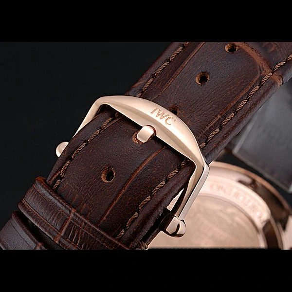 IWC Portofino Gold Case White Dial Brown Leather Bracelet new60594