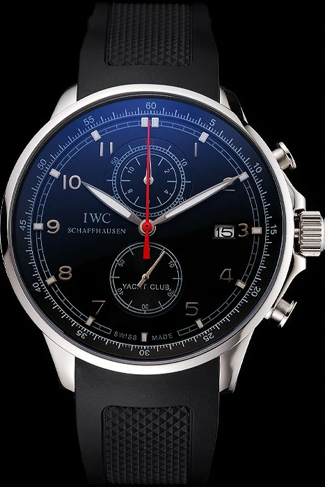 IWC Portugieser Yacht Club Black Dial Stainless Steel Case Black Rubber Strap new121926