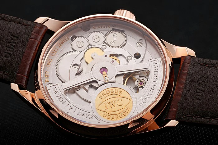 IWC Portuguese White Dial Blue Numerals Gold Case Brown Leather Bracelet new124531