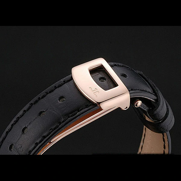 Jaeger le Coultre Reverso Squadro Lady Black Leather Strap Pearl Dial new58913