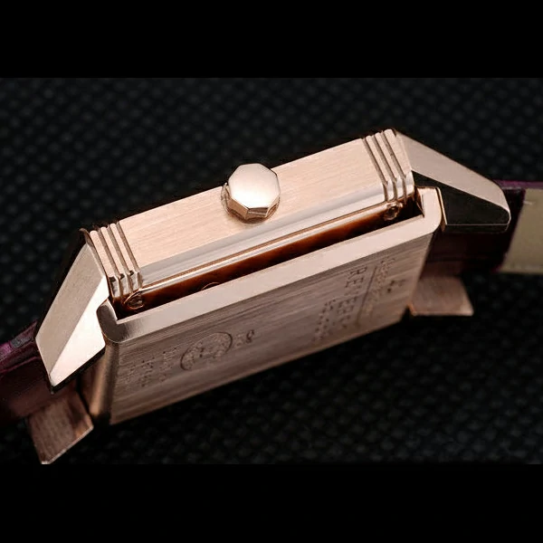Jaeger le Coultre Reverso Squadro Lady Brown Leather Strap White Dial new58912