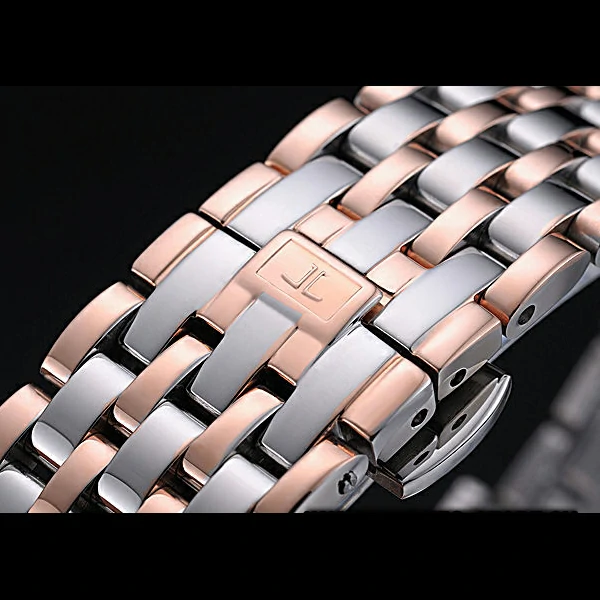 Jaeger LeCoultre Master Black Dial Rose Gold Bezel Two Tone Band new59994