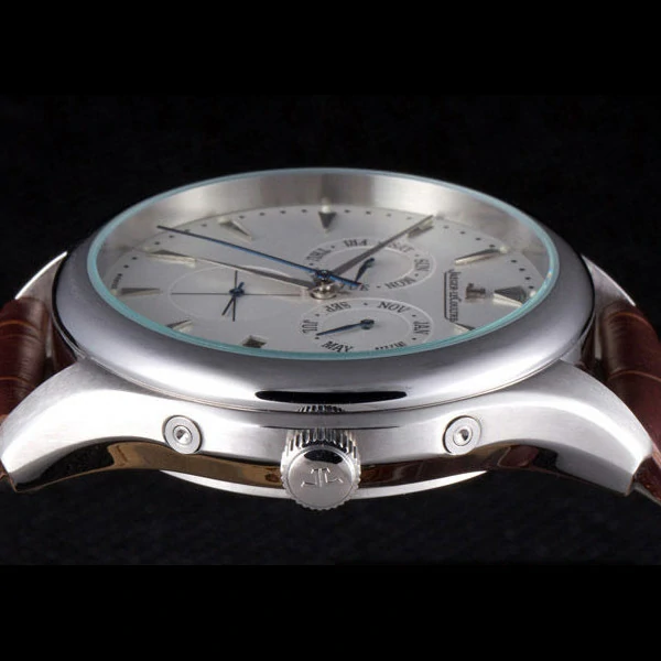 Jaeger Lecoultre Master Silver Bezel Brown Leather Band new59704