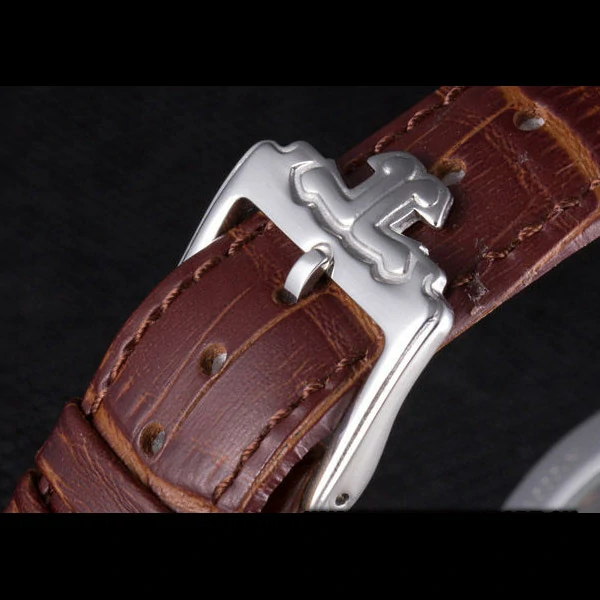 Jaeger Lecoultre Master Silver Bezel Brown Leather Band new59704