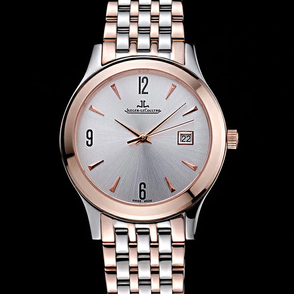 Jaeger LeCoultre Master White Dial Rose Gold Bezel Two Tone Band new59992