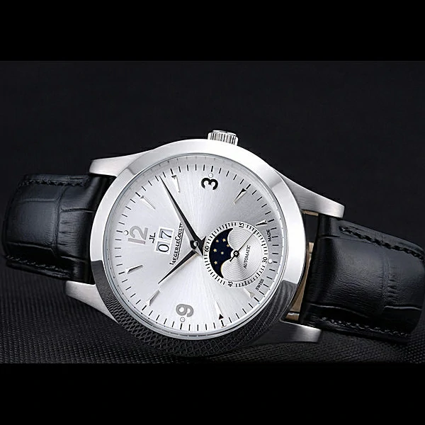 Jaeger LeCoultre Rendez Vous Night And Day White Dial Black Leather Bracelet new59984