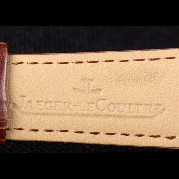 Jaeger Lecoultre Tourbillon Perpetuel Gold Bezel Brown Leather Band new59709