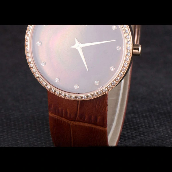 La D de Dior Brown Leather Strap with Brown Dial new59609