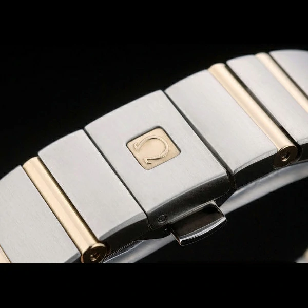Lady Omega Constellation Crystal Encrusted Bezel Golden Dial new59239