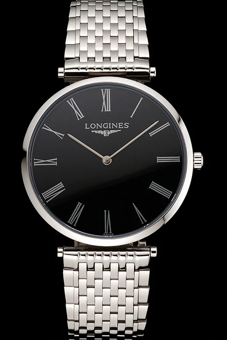 Longines Grande Classique Black Dial Roman Numerals Stainless Steel Case And Bracelet new122765