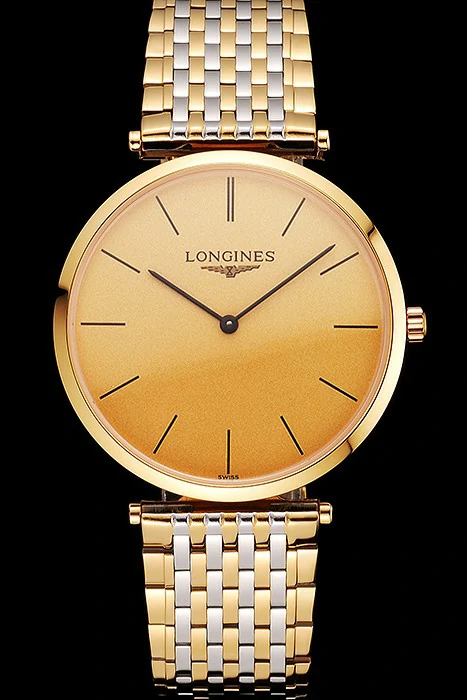 Longines Grande Classique Gold Dial Gold Case Two Tone Bracelet new122768