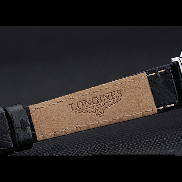Longines La Grande Classique Black Dial Black Leather Band Diamond Markers Femme new60031