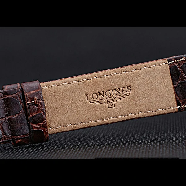 Longines La Grande Classique Diamond Bezel White Dial Brown Leather Strap Homme new60014
