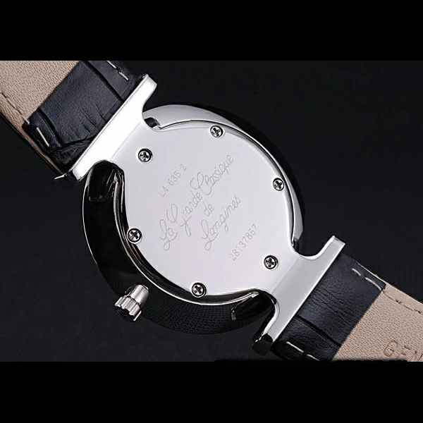 Longines La Grande Classique Grey Round Dial Black Leather Band new60276