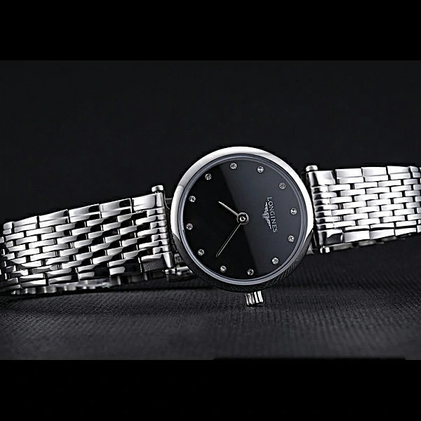 Longines La Grande Classique Stainless Steel Black Dial Diamond Markers Femme new60013