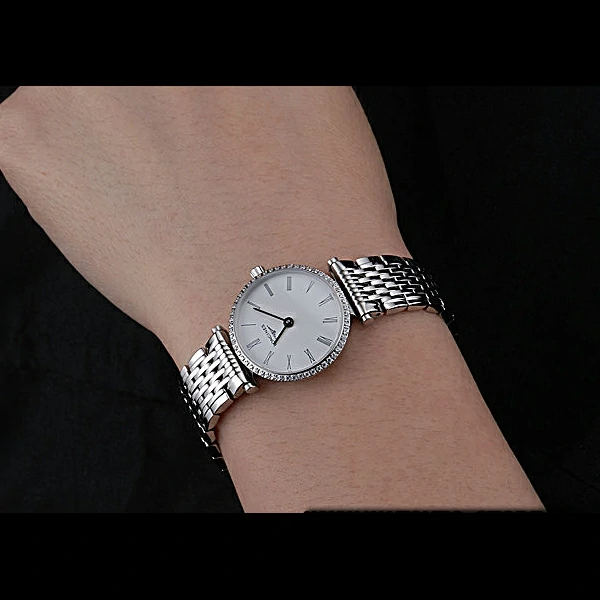Longines La Grande Classique Stainless Steel White Dial Diamond Bezel Femme new60011