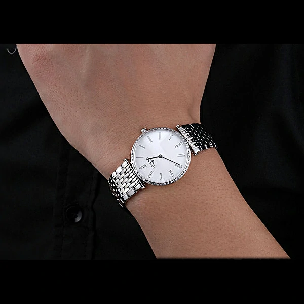 Longines La Grande Classique Stainless Steel White Dial Diamond Bezel Homme new60010