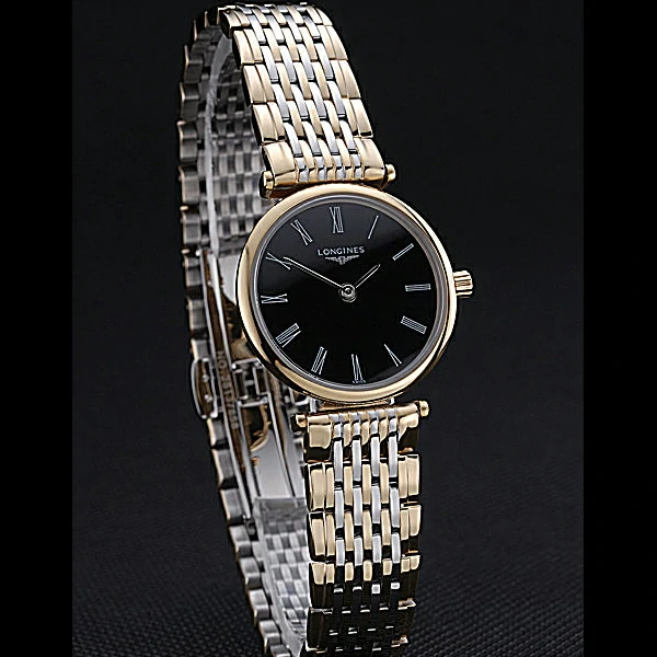 Longines La Grande Classique Two Tone Band Black Dial Femme new59999