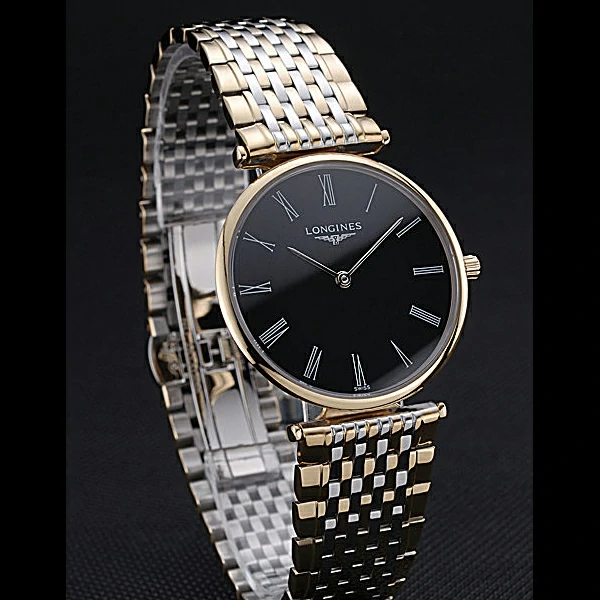 Longines La Grande Classique Two Tone Band Black Dial Homme new59998