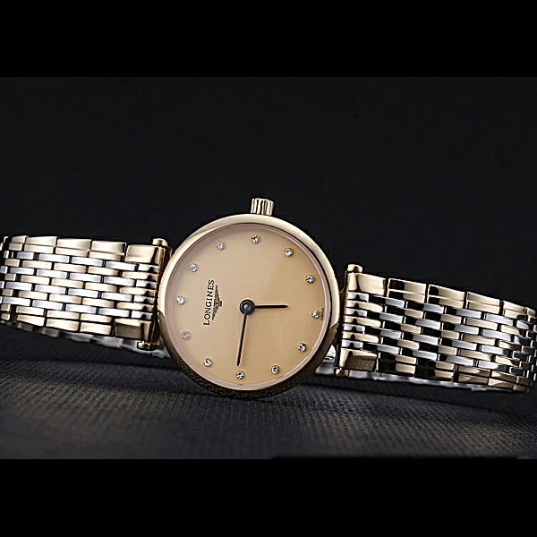 Longines La Grande Classique Two Tone Band Champagne Dial Diamond Markers Femme new60001