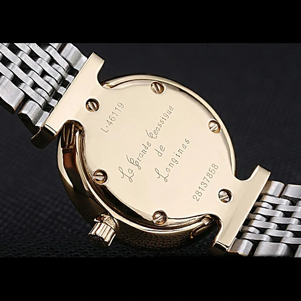 Longines La Grande Classique Two Tone Band Champagne Dial Diamond Markers Femme new60001