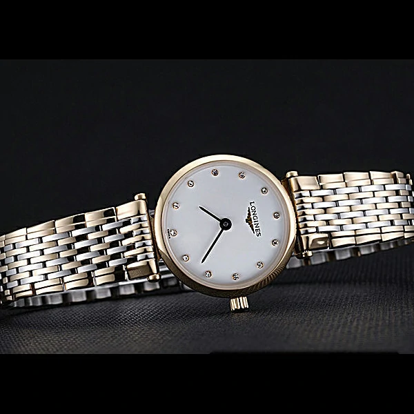Longines La Grande Classique Two Tone Band White Dial Diamond Markers Femme new60003