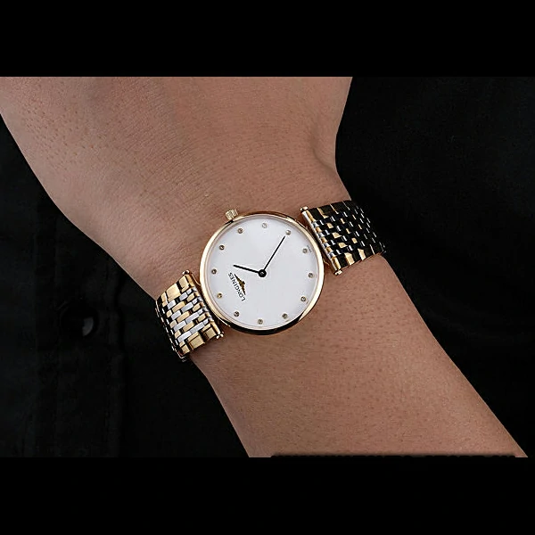 Longines La Grande Classique Two Tone Band White Dial Diamond Markers Homme new60002