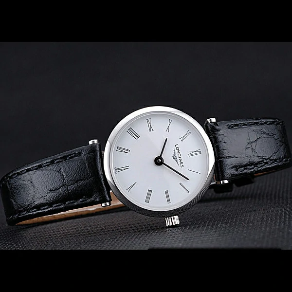 Longines La Grande Classique White Dial Black Leather Band Femme new60029