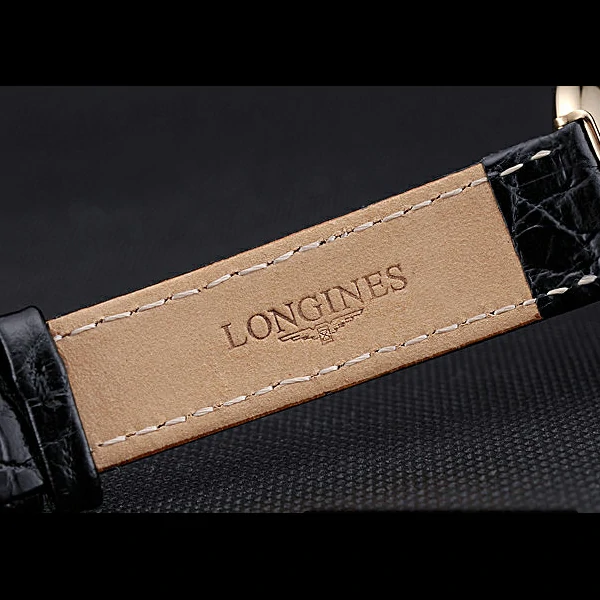 Longines La Grande Classique White Dial Black Leather Strap Diamond Markers Homme new60018