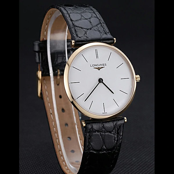 Longines La Grande Classique White Dial Black Leather Strap Homme new60016
