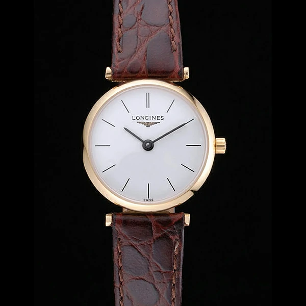 Longines La Grande Classique White Dial Brown Leather Strap Femme new60021
