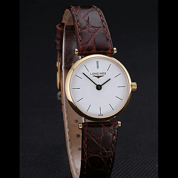 Longines La Grande Classique White Dial Brown Leather Strap Femme new60021