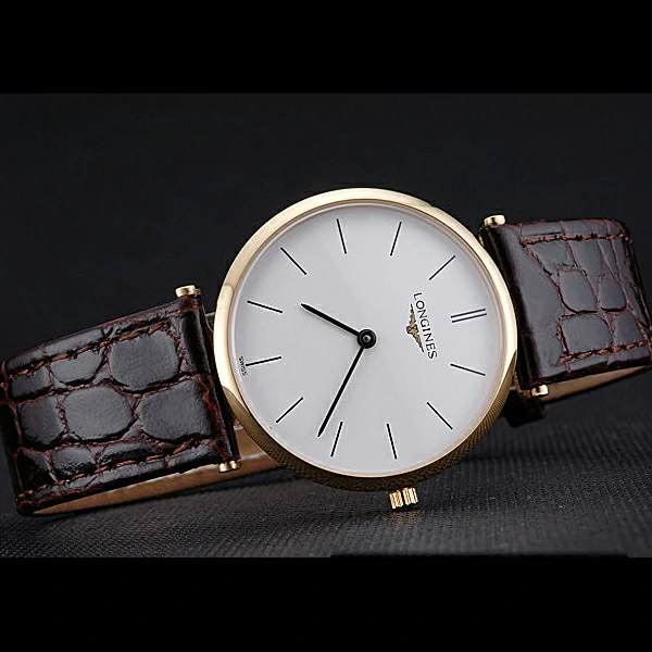 Longines La Grande Classique White Dial Brown Leather Strap Homme new60020