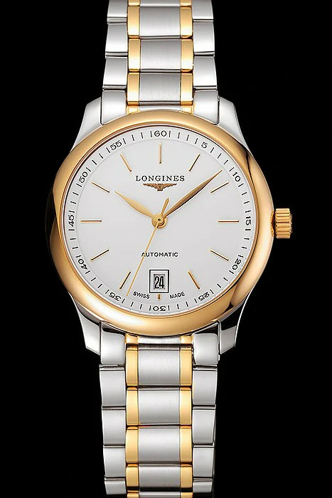 Longines Master White Dial Applied Indexes Hour Markers Two Tone Stainless Steel Bracelet new124547