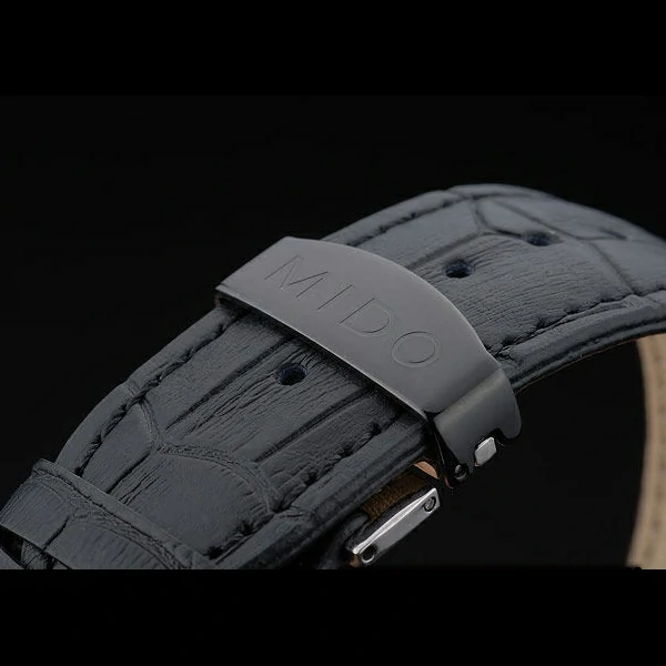 Mido Multifort Black Ceramic Bezel Black Croco Leather Bracelet Black Dial new59223