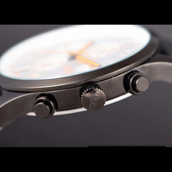 Mido Multifort Black Croco Leather Strap Orange Dial Details new59272