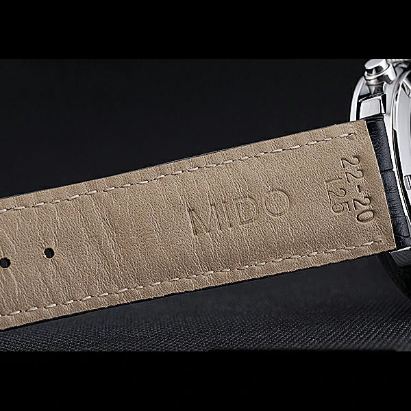 Mido Multifort Cronograph All Black & Grey Dial Black Leather Strap new60080