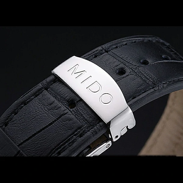 Mido Multifort Cronograph All Black & Grey Dial Black Leather Strap new60080
