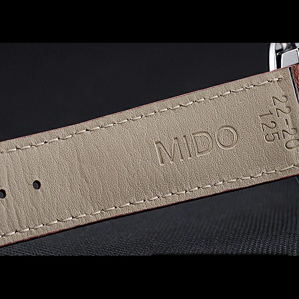 Mido Multifort Cronograph All White & Black Dial Brown Leather Strap new60081