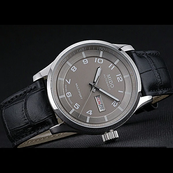 Mido Multifort Grey Dial Black Leather Strap new60077