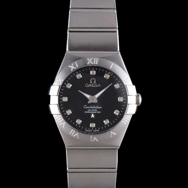 Omega Constellation Black Dial Stainless Steel Band new59536