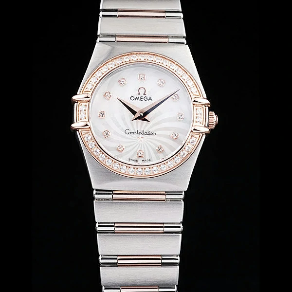 Omega Constellation Jewelry Diamond Case Radial Emblem White Dial new58145
