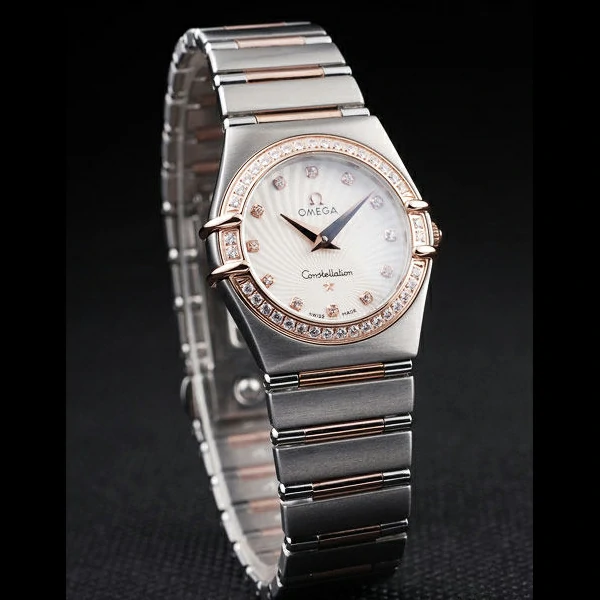 Omega Constellation Jewelry Diamond Case Small Radial Emblem White Dial new58147