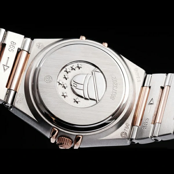 Omega Constellation Jewelry Rose Gold Case Radial Emblem White Dial new58146