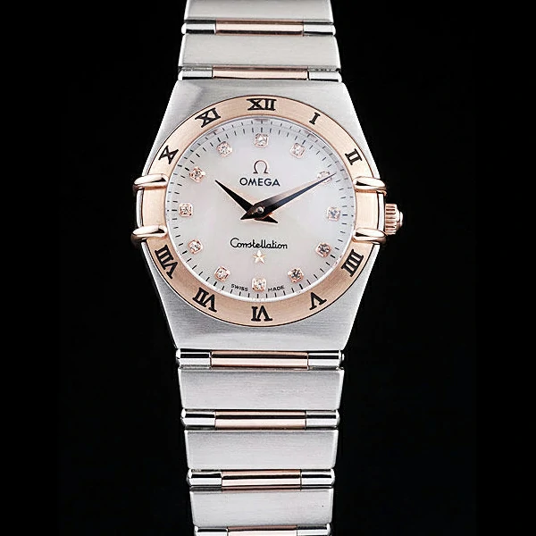 Omega Constellation Jewelry Rose Gold Case White Dial new58143