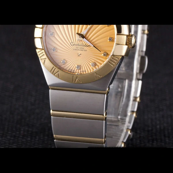 Omega Constellation Pink Dial Two Tone Band new59543